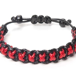 MEN'S KNITTED BRACELET "RED LAKE" - μακραμέ, κορδόνια, χάντρες, χεριού, φθηνά