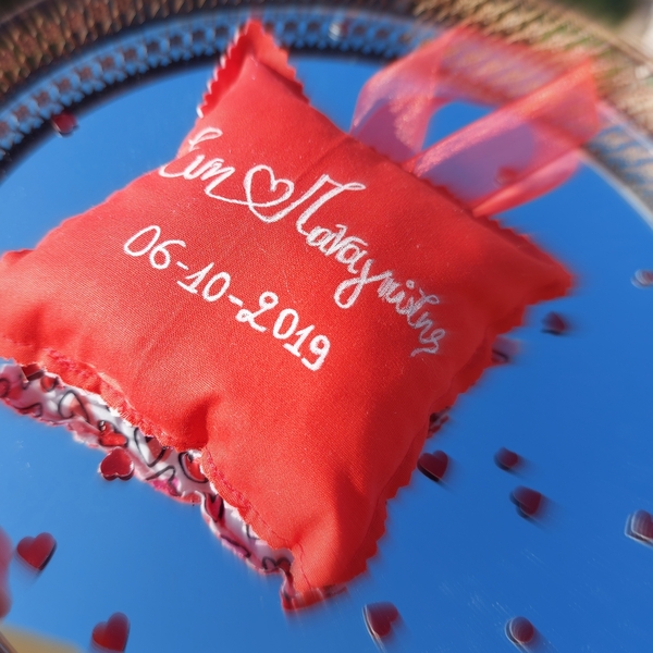 Costum-made μαξιλαράκι, κόκκινο/καρδιές valentine's day - καρδιά, διακοσμητικά, δώρα αγίου βαλεντίνου, μαξιλάρια - 3
