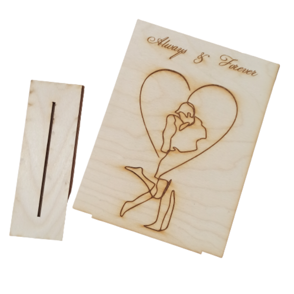ξύλινο καρδάκι 15 x 20 cm δώρο για ζευγάρια ' Always and forever ' - ξύλο, αγάπη, διακοσμητικά, ζευγάρια, ξύλινα διακοσμητικά