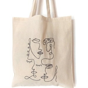 Κεντημένη τσάντα πολλαπλών χρήσεων - Faces - - ύφασμα, ώμου, tote, πάνινες τσάντες