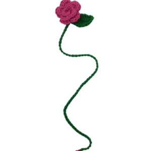 Χειροποίητος πλεκτός σελιδοδείκτης τριαντάφυλλο ροζ - σελιδοδείκτες