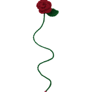 Χειροποίητος πλεκτός σελιδοδείκτης τριαντάφυλλο κόκκινο - σελιδοδείκτες