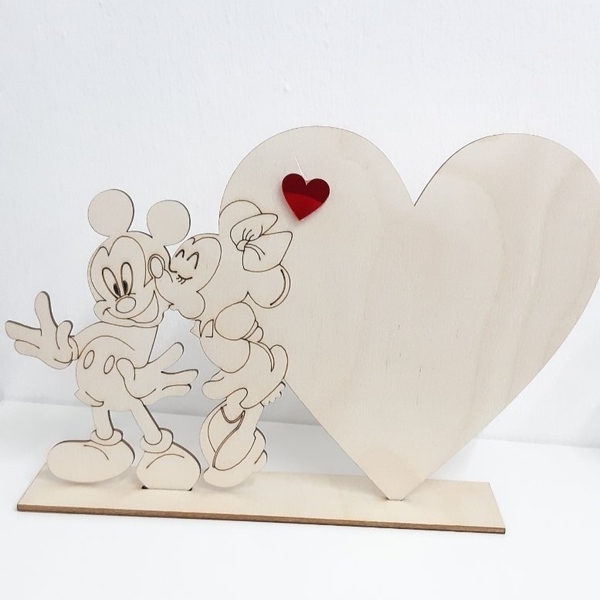 Mouse love - ξύλο, αγάπη, διακοσμητικά, δώρα αγίου βαλεντίνου, αγ. βαλεντίνου - 2