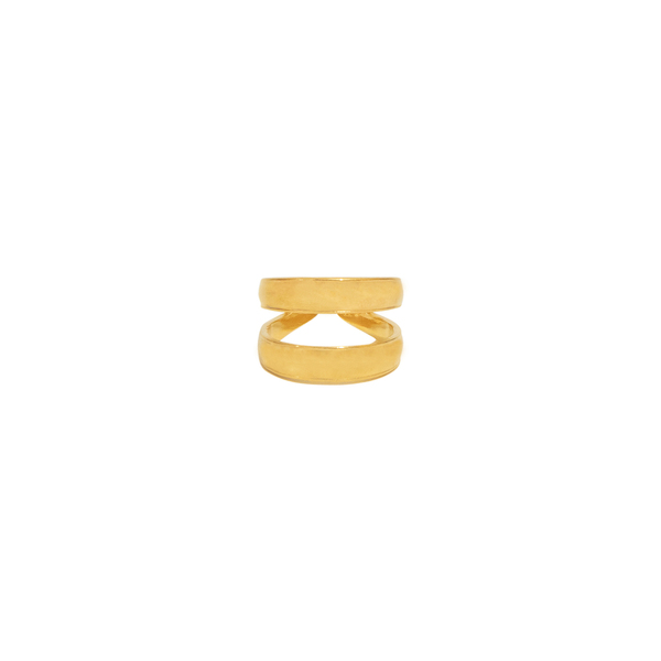 Δαχτυλίδι Αυξομειούμενο "Twin" - επιχρυσωμένα, ορείχαλκος, boho, μεγάλα, αυξομειούμενα