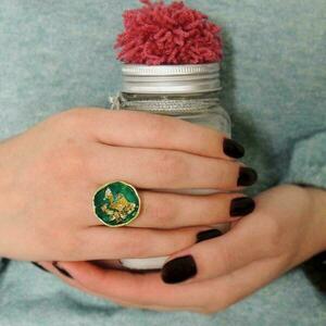 Δαχτυλίδι πράσινο - σμαραγδί μικρό | Γυναικείο κόσμημα - μπρούντζος, γυαλί, μικρά, γυναικεία, δώρα για γυναίκες