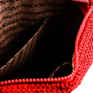 Πλεκτή τσάντα cross-body κόκκινη - νήμα, χιαστί, all day, πλεκτές τσάντες, μικρές - 4