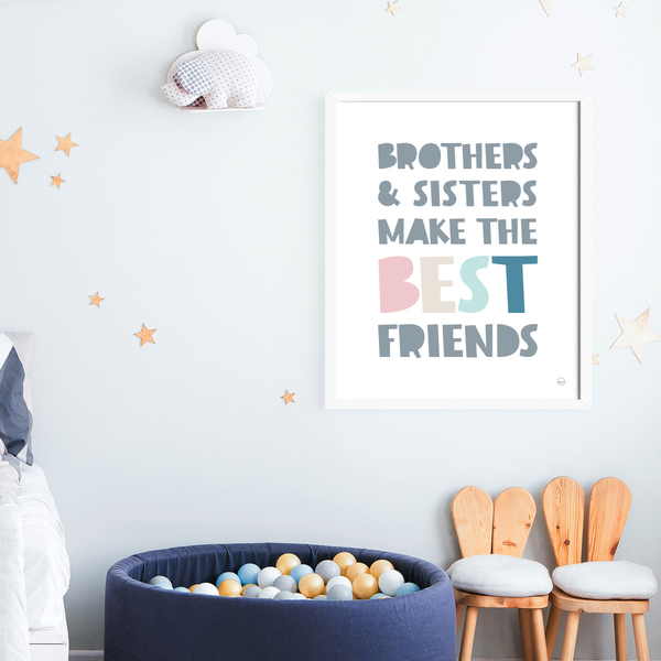 Ξύλινο καδράκι με το θετικό μήνυμα "Καλύτεροι Φίλοι" 21x30|Διακόσμηση Παιδικού Δωματίου - πίνακες & κάδρα, κορίτσι, αγόρι, προσωποποιημένα, παιδικά κάδρα - 3