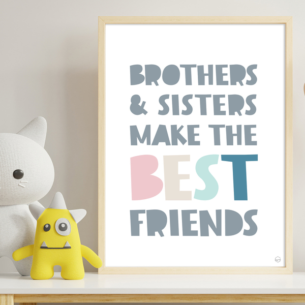 Ξύλινο καδράκι με το θετικό μήνυμα "Καλύτεροι Φίλοι" 21x30|Διακόσμηση Παιδικού Δωματίου - πίνακες & κάδρα, κορίτσι, αγόρι, προσωποποιημένα, παιδικά κάδρα - 2