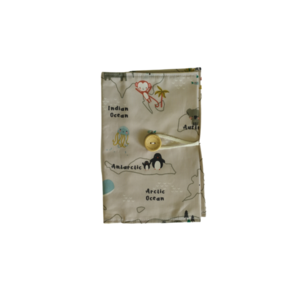 Θήκη βιβλιαρίου υγείας γκρι με χάρτη - κορίτσι, αγόρι, θήκες βιβλιαρίου