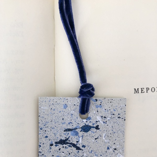 Σελιδοδείκτης abstract blue - ζωγραφισμένα στο χέρι, χειροποίητα, σελιδοδείκτες - 3