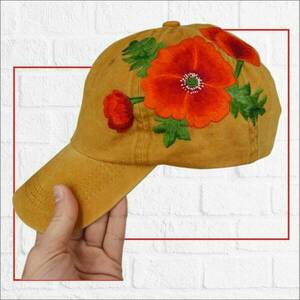Καπέλο με κεντημένα λουλούδια - καπέλο - 2