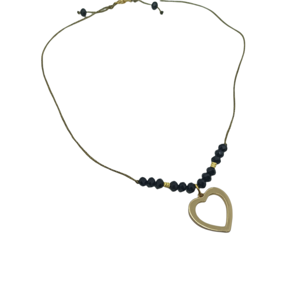 Μενταγιόν για τον Αγ.Βαλεντινο με επιχρυση καρδιά Νο3 - charms, επιχρυσωμένα, καρδιά, χάντρες, κοντά