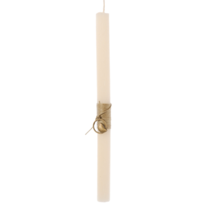 Γυναικεία πασχαλινή λαμπάδα με μεταλλικό πουλάκι μπεζ 30cm - λαμπάδες, για ενήλικες, ζωάκια - 2