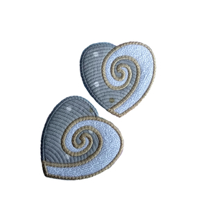 Υφασμάτινα Κεντητά Σουβέρ Καρδιές Koru Σετ 2 τεμ 10*10 cm - ύφασμα, κεντητά, σουβέρ, είδη σερβιρίσματος