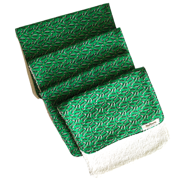 Σετ από 4 πανάκια φροντίδας σε σκούρο πράσινο με φύλλα - κορίτσι, αγόρι, πετσέτες