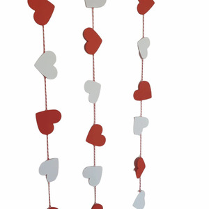 Διακοσμητική γιρλάντα καρδούλες κόκκινες και άσπρες 3 layers γύρω στο 1m περίπου το καθένα - καρδιά, βαλεντίνος, διακοσμητικά, δώρα αγίου βαλεντίνου, αγ. βαλεντίνου - 2