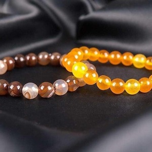 SET of 2 BRACELETS of BROWN and ORANGE AGATE - ημιπολύτιμες πέτρες, γυναικεία, χάντρες, χεριού, φθηνά