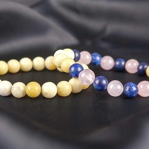 SET of 2 BRACELETS of JADE, ROSE QUARTZ and BLUE LAZURITE TWO - ημιπολύτιμες πέτρες, γυναικεία, χάντρες, χεριού, φθηνά