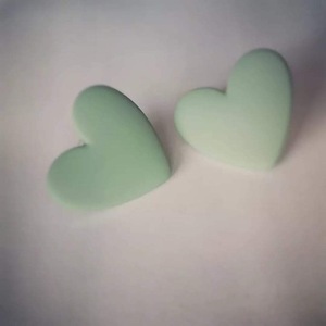 Καρδιές σκουλαρίκια ! - ορείχαλκος, καρδιά, καρφωτά - 2