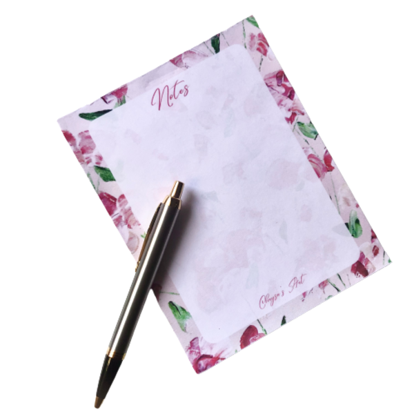Σημειωματάριο ροζ άνθη - φλοράλ, τετράδια & σημειωματάρια