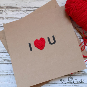 Ευχετήρια κάρτα για ερωτευμένους - I Love You - καρδιά, χαρτί, επέτειος, ευχετήριες κάρτες - 2