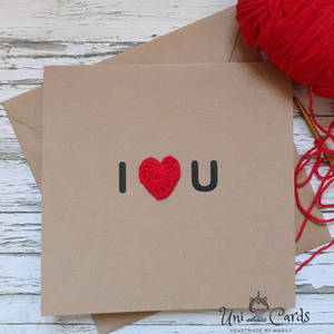 Ευχετήρια κάρτα για ερωτευμένους - I Love You - καρδιά, χαρτί, επέτειος, ευχετήριες κάρτες - 3
