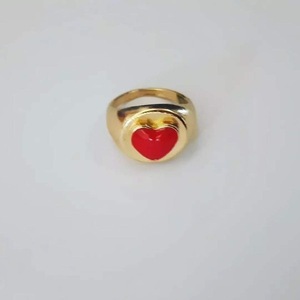 Δαχτυλίδι κόκκινη καρδιά - ορείχαλκος, καρδιά, boho, σταθερά