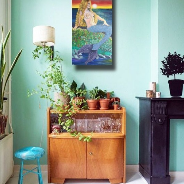 "Τα Κύματα της Προσμονής" Πίνακας Ζωγραφικής, ελαιογραφία 40×80cm - πίνακες & κάδρα - 5