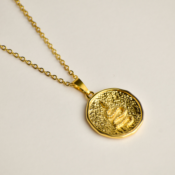 Ατσάλινο χρυσό κολιέ με επίχρυσο στοιχείο φίδι - μήκος: 50cm + 6cm επέκταση αλυσίδας - charms, επιχρυσωμένα, μακριά, ατσάλι, boho - 2