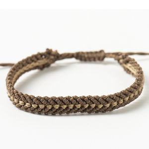 Unisex καφέ μόκα και μπεζ βραχιόλι μακραμε - mocha brown and beige macrame bracelet - ύφασμα, μακραμέ, boho, χεριού, αυξομειούμενα