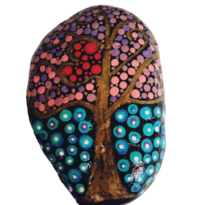 Πέτρα δέντρο με τεχνική, Μandala πολύχρωμη - πέτρα, διακοσμητικές πέτρες
