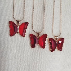 Μενταγιόν πεταλούδα από επιχρυσωμένο ορείχαλκο |κόκκινο |Αγίου Βαλεντίνου - charms, επιχρυσωμένα, ορείχαλκος, πεταλούδα, αγ. βαλεντίνου - 5
