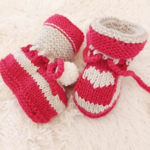Πλεκτά χειροποίητα παπουτσάκια αγκαλιάς Μαλλί - Αλπακά ( wool - alpaca) - δώρο, δώρα για μωρά, αγκαλιάς, για μωρά - 3