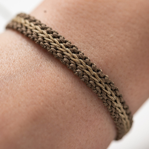 Unisex καφέ και μπεζ βραχιόλι μακραμε - mocha brown and beige macrame bracelet - ύφασμα, μακραμέ, boho, χεριού, αυξομειούμενα - 3