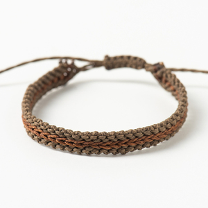 Unisex καφέ και σκούρο καφέ βραχιόλι μακραμε - mocha brown and dark brown macrame bracelet - ύφασμα, μακραμέ, boho, χεριού, αυξομειούμενα