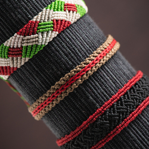 Unisex κόκκινο και μαύρο βραχιόλι μακραμε - red and black macrame bracelet - ύφασμα, μακραμέ, boho, χεριού, αυξομειούμενα - 5