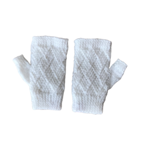 γάντια χωρίς δάχτυλα με μοτίφ διαμαντιού,white 16 x 8 εκ - ακρυλικό - 2