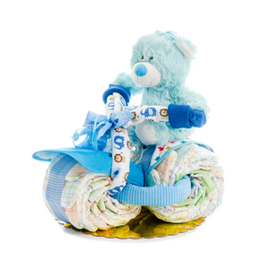 Σιελ diaper cake τρίκυκλο, σετ δώρου - αγόρι, σετ δώρου, diaper cake