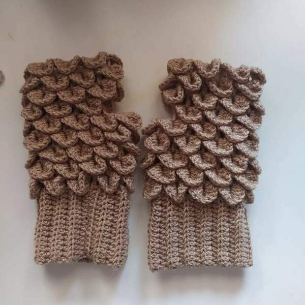 Handmade crocodile gloves - ακρυλικό