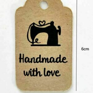 ΚΑΡΤΕΛΑΚΙΑ CRAFT "HANDMADE WITH LOVE", ΣΕΤ 50ΤΜ , ΔΙΑΣΤ. 6εκ * 3,5εκ - καρτελάκια - 4