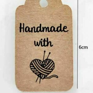 ΚΑΡΤΕΛΑΚΙΑ CRAFT "HANDMADE WITH LOVE" 2, ΣΕΤ 50ΤΜ , ΔΙΑΣΤ. 6εκ * 3,5εκ - καρτελάκια - 4