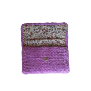 πλεκτό γυναικείο πορτοφόλι μωβ - ύφασμα, νήμα, πορτοφόλια - 2