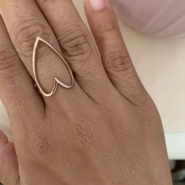 Ατσάλινο δαχτυλίδι - Steel heart - επιχρυσωμένα, καρδιά, ατσάλι, σταθερά, μεγάλα - 3