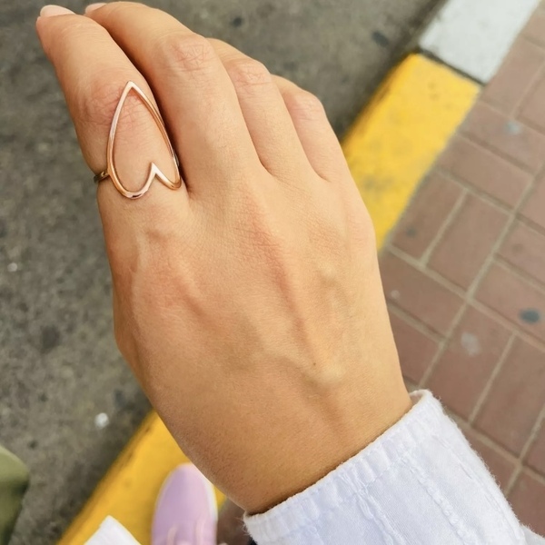 Ατσάλινο δαχτυλίδι - Steel heart - επιχρυσωμένα, καρδιά, ατσάλι, σταθερά, μεγάλα - 4