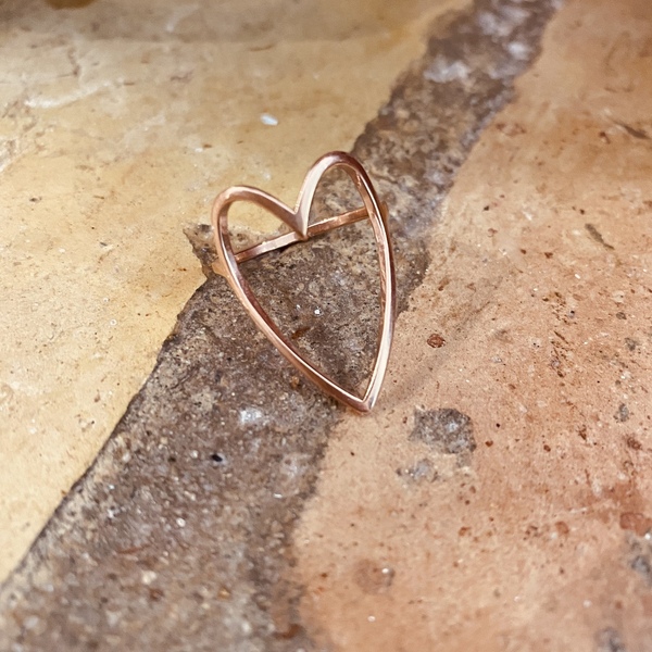 Ατσάλινο δαχτυλίδι - Steel heart - επιχρυσωμένα, καρδιά, ατσάλι, σταθερά, μεγάλα - 5