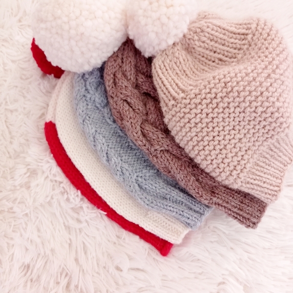 Πλεκτό σκουφάκι για μωρά Μαλλί - αλπακά ( wool - alpaca) - μαλλί, αλπακάς, αξεσουάρ μωρού, σκουφάκια - 3