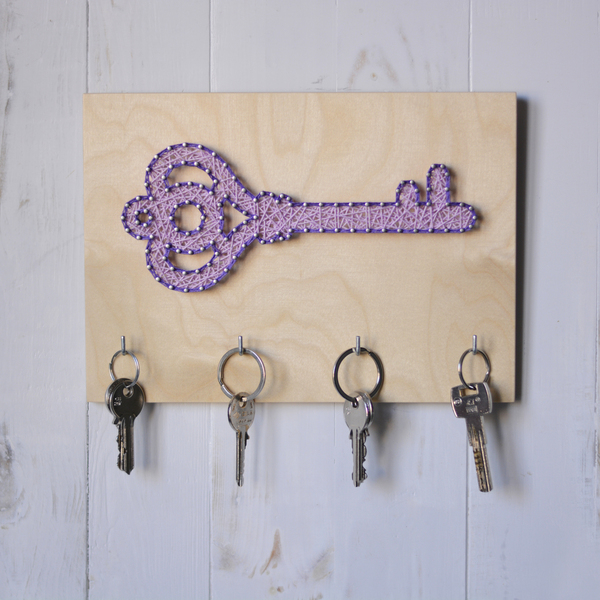Ξύλινη κλειδοθήκη με σχέδιο κλειδί 25x18cm - ξύλο, κλειδί, κλειδοθήκες - 4