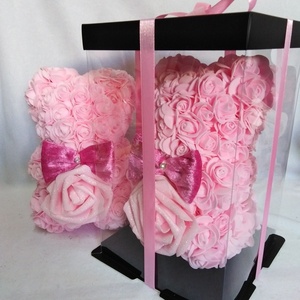 Δώρο Αγίου Βαλεντίνου συλλεκτικό rose bear ροζ 25cm - πλαστικό, τριαντάφυλλο, αγάπη, διακοσμητικά - 2