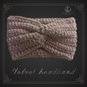 Πλεκτή γυναικεία στριφτή βελούδινη κορδέλα μαλλιών ροζ πούδρα - ύφασμα, δώρα για γυναίκες, headbands - 2