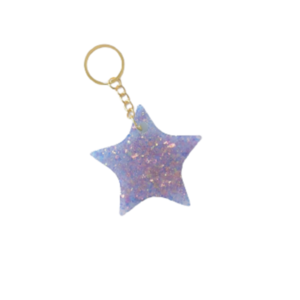 Μπρελόκ αστέρι από υγρό γυαλί μοβ 7Χ7 εκατοστά - γυαλί, αστέρι, δώρο, πάρτυ γενεθλίων, σπιτιού